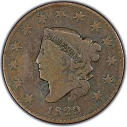 1832 Coronet Head Lg Cent VG8